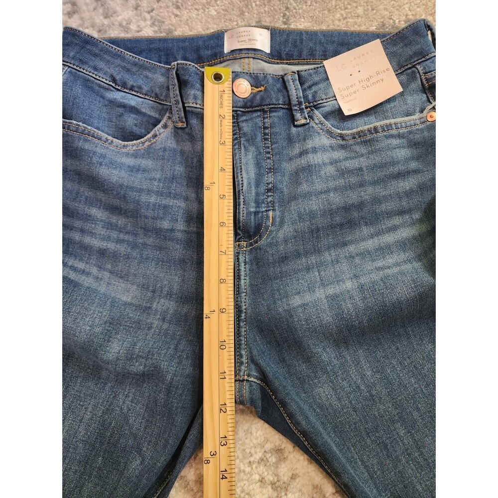 NEW LC Lauren Conrad Jeans Women 10 Blue High Rise Super Skinny Stretch Denim - Picture 4 of 10
